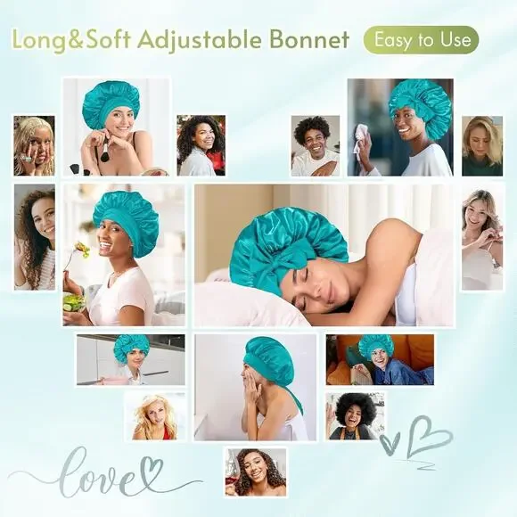 Silk Bonnet for sleeping Women Satin bonnet Hair Bonnet - Picture 4 of 4